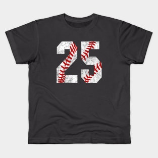 Vintage #25 Baseball Laces Baseball Mom Jersey Love Baseball T-shirt Kids T-Shirt